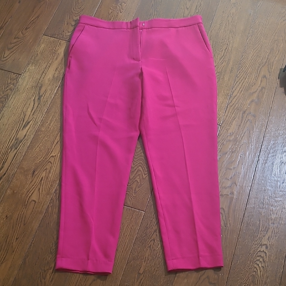 French Connection Pink Cropped Ankle Pants Waist 18